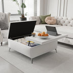 Coffee table with lifting top       , oversized padded storage ottoman for the living room