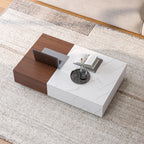Modern walnut coffee table                                                                  with two storage spaces