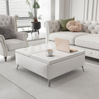 Coffee table with lifting top       , oversized padded storage ottoman for the living room