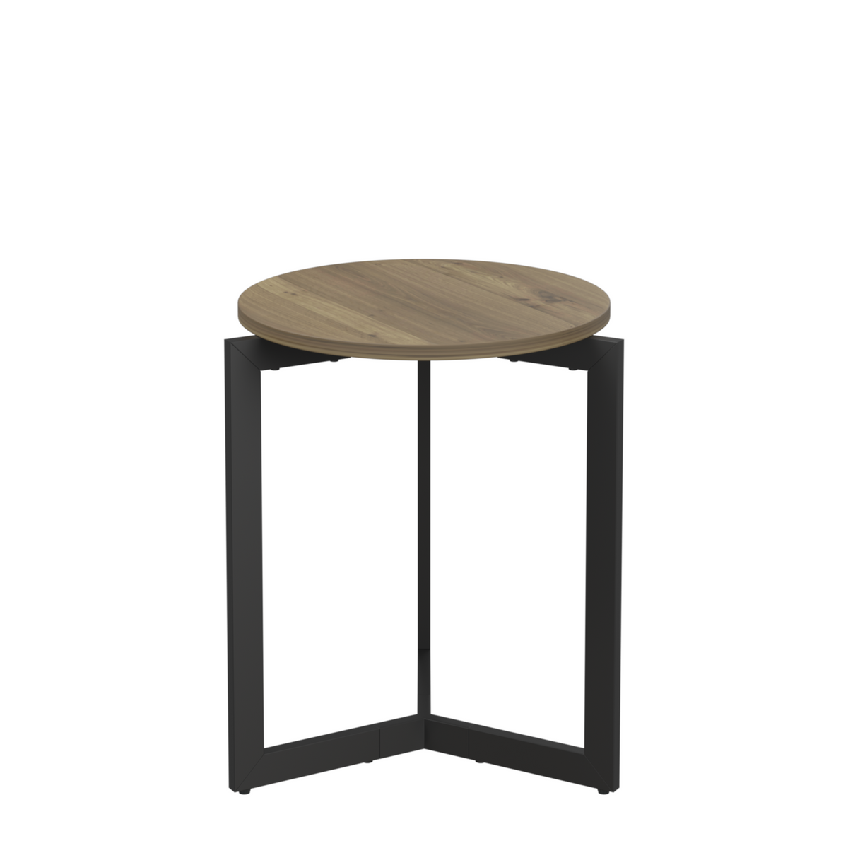 Round Side Table, Round Accent End Table with Sturdy Metal Frame, Round Nightstand, for Living Room, Brown