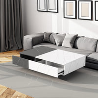 Modern black and white coffee table                            with two storage spaces