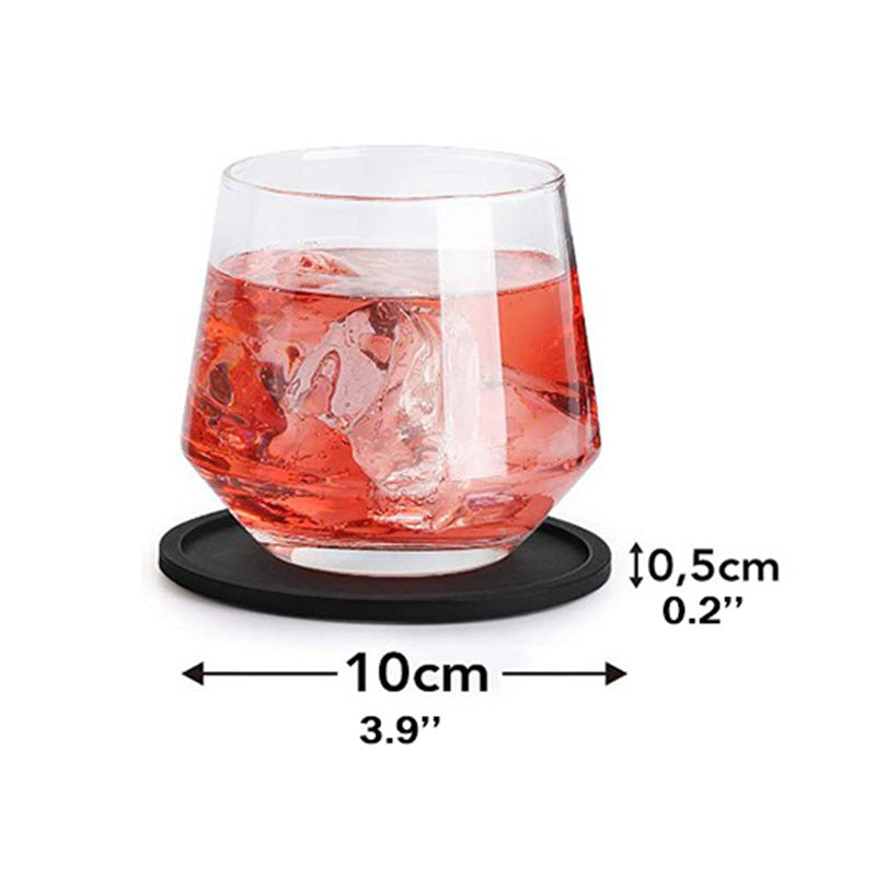 6/8PCS Silicone Coaster Circular                                      10CM Thick Thermal Insulation Coaster Storage Rack Cross-border Hotel Household Tea Coaster Set