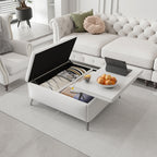 Coffee table with lifting top       , oversized padded storage ottoman for the living room