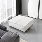 Coffee table with lifting top       , oversized padded storage ottoman for the living room