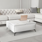 Coffee table with lifting top       , oversized padded storage ottoman for the living room