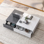 Modern black and white coffee table                            with two storage spaces