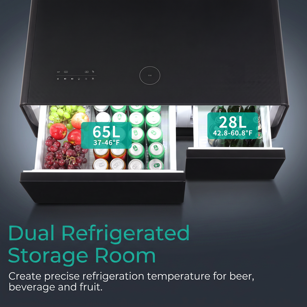 Smart Coffee Table                                                  with Built-in Fridge,Bluetooth Speaker,Wireless Charging,Touch Control Panel,USB Interface,Outlet Protection